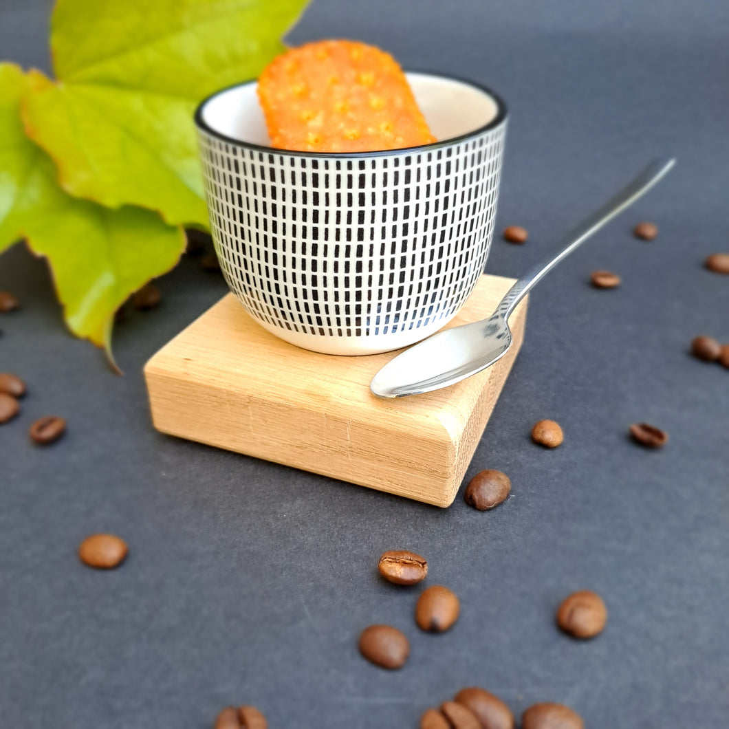Espresso Gedeck schwarz weiß gestreift mit 